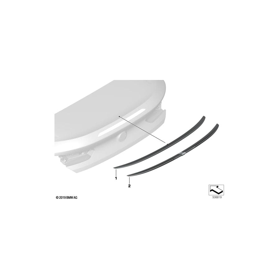 Genuine BMW 51628080140 F91 Primed Rear Spoiler M (Inc. M8)