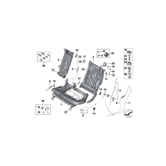 Genuine BMW 52207385401 F15 Backrest Frame, Comfort, Left (Inc. X5)
