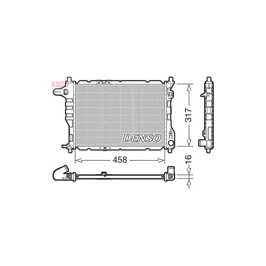 DENSO DRM08005 Engine Radiator for Chevrolet Matiz (M200, M250)