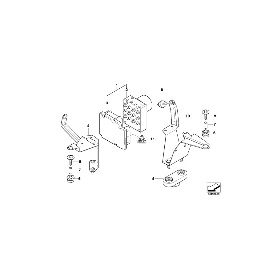 Genuine BMW 34511164465 E46 Rubber Mounting (Inc. M3, 323i & 330xi)