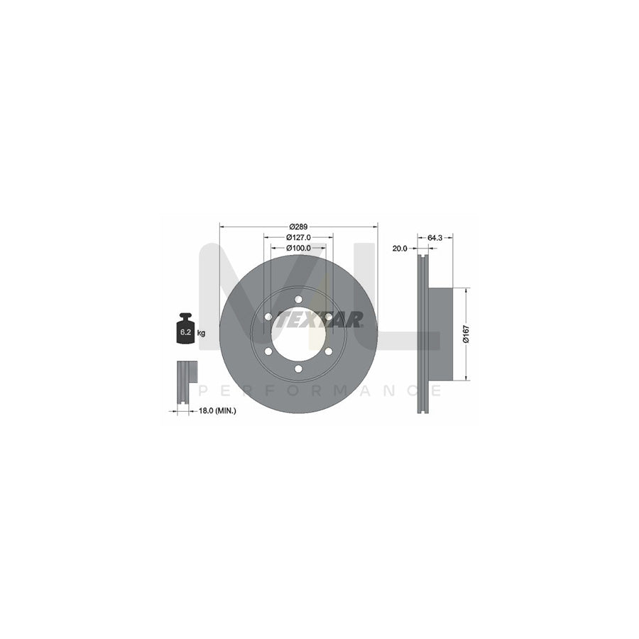 TEXTAR 92076300 Brake Disc Internally Vented, without wheel hub, without wheel studs  - 1 piece