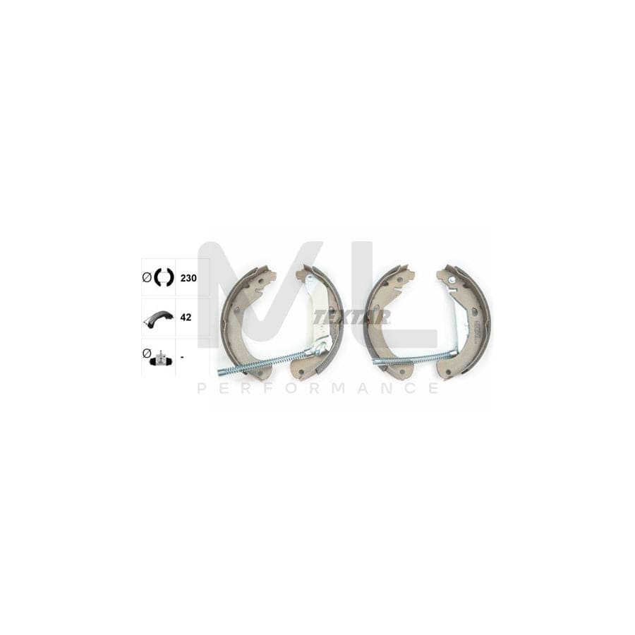 TEXTAR 91077500 Brake Shoe Set with handbrake lever