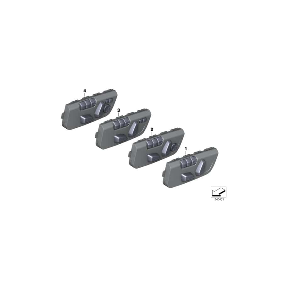 Genuine BMW 61319382447 F23 F21 F22 Switch For Power Seats, Memory, Driver (Inc. 230iX, 335iX & 118i)