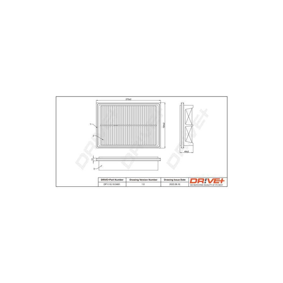 Dr!Ve+ Dp1110.10.0481 Air Filter