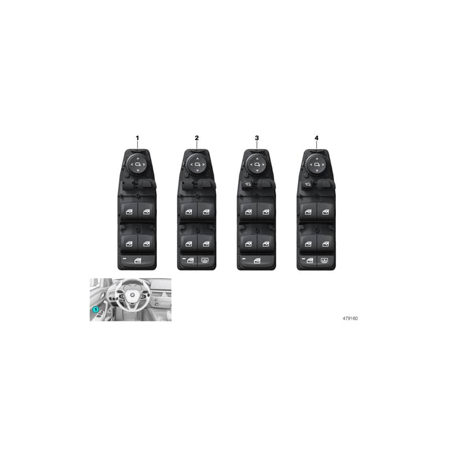 Genuine BMW 61316832732 F90 G30 Operating Unit, Switch Module, Door (Inc. 520i 1.6, 540dX & 530eX)