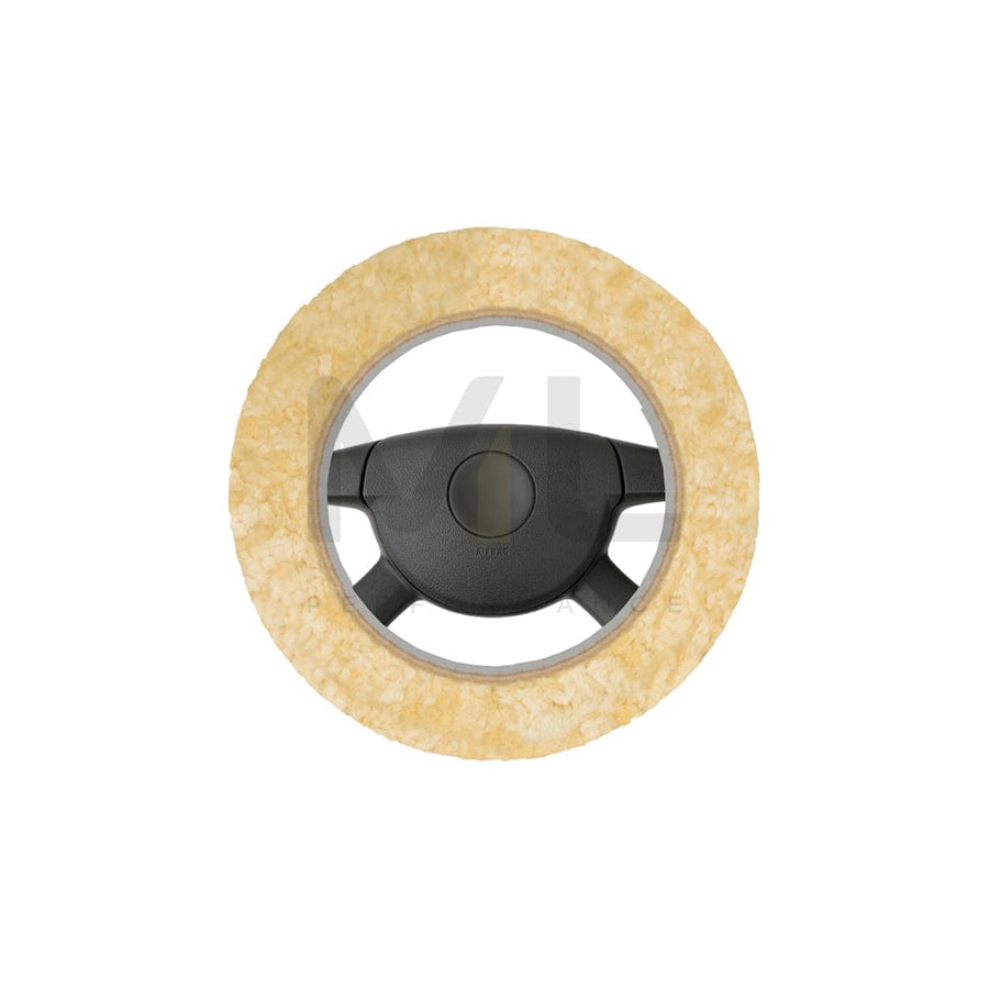 WALSER 19540-0 Steering wheel cover 37mm, 39mm, Beige, Leather, Sheepskin