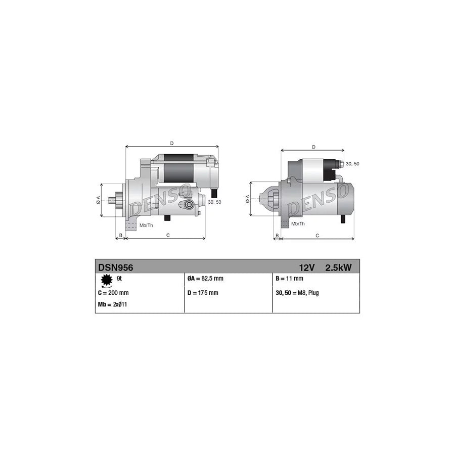DENSO DSN956 Starter Motor for Nissan Patrol Gr V Off-Road (Y61)