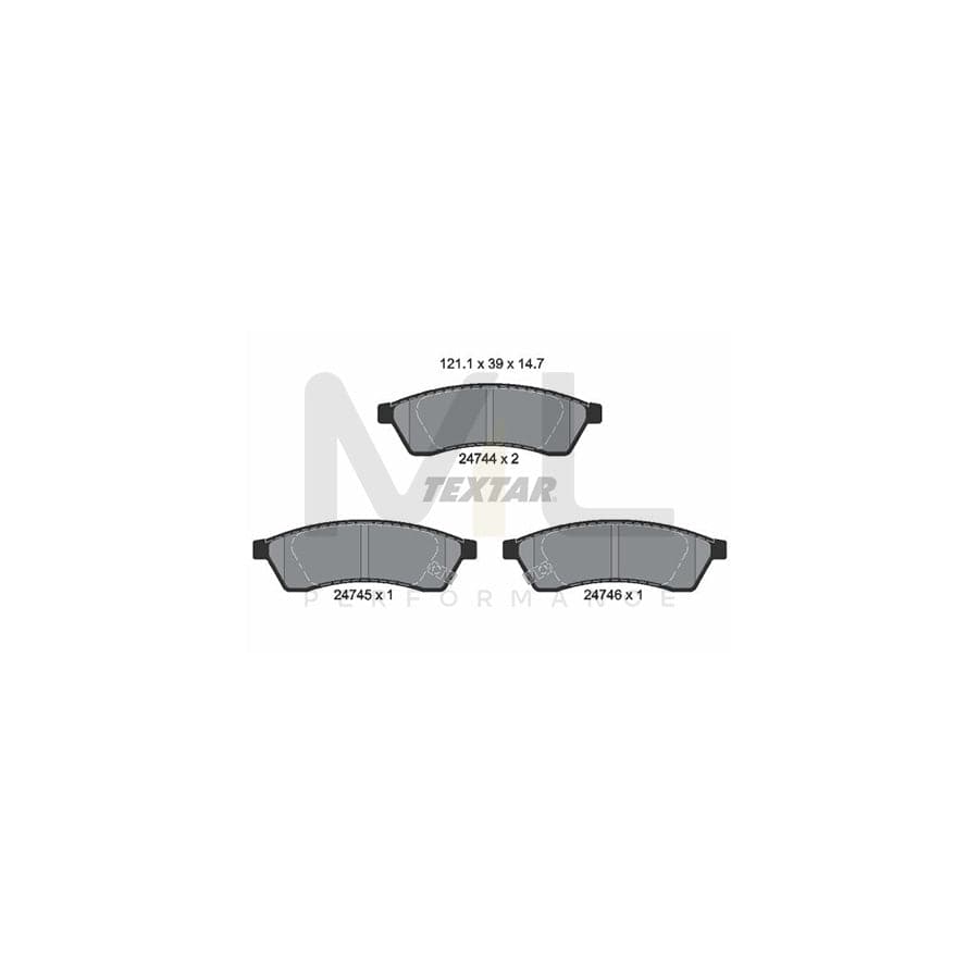 TEXTAR 2474401 Brake pad set with acoustic wear warning
