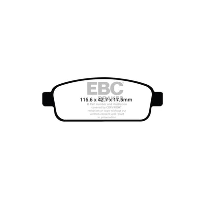 EBC PD06KR127 Chevrolet Opel Vauxhall Greenstuff Rear Brake Pad & USR Disc Kit - TRW Caliper 2 | ML Performance UK Car Parts