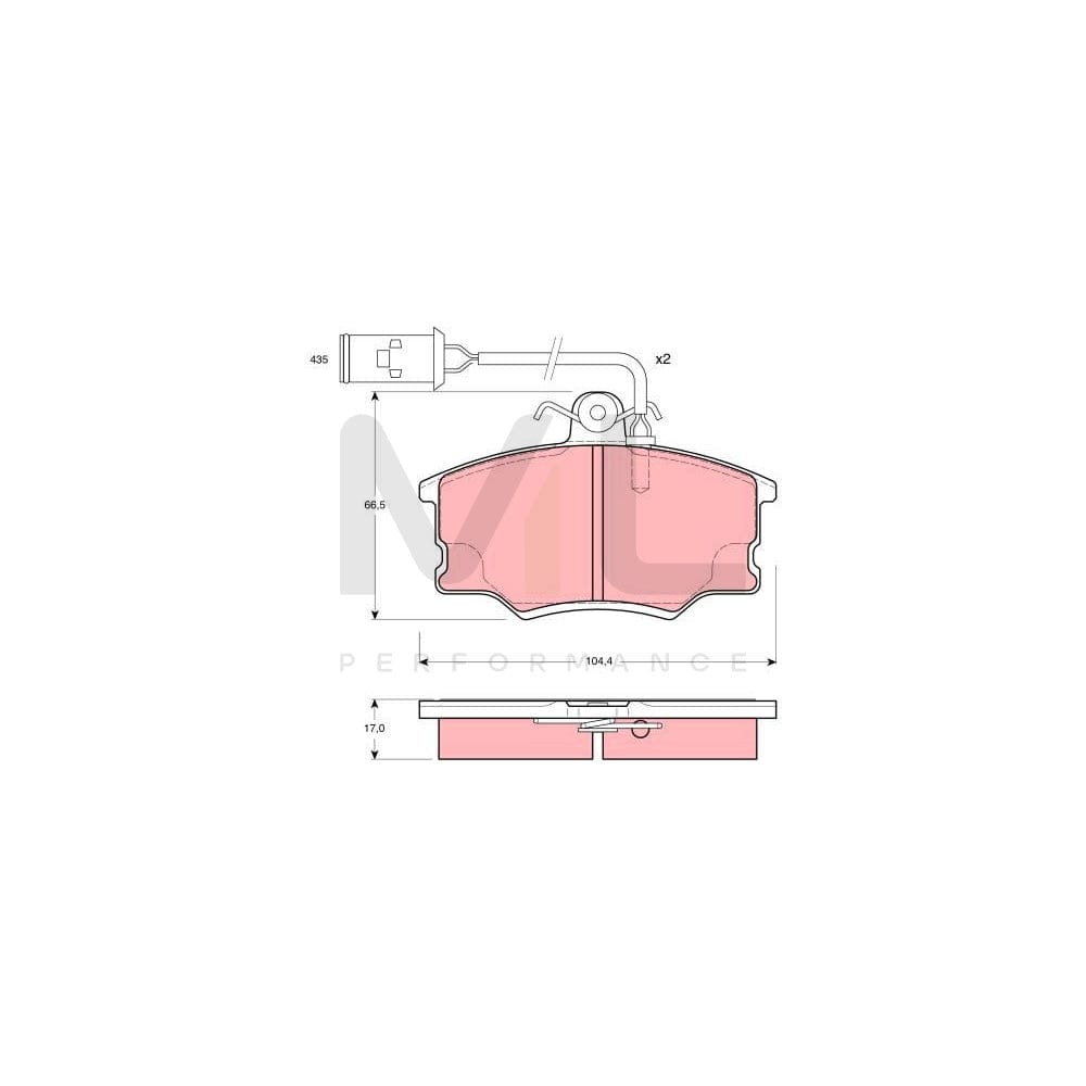 TRW Gdb1054 Brake Pad Set For Alfa Romeo 164 (164) Incl. Wear Warning Contact, With Brake Caliper Screws, With Accessories
