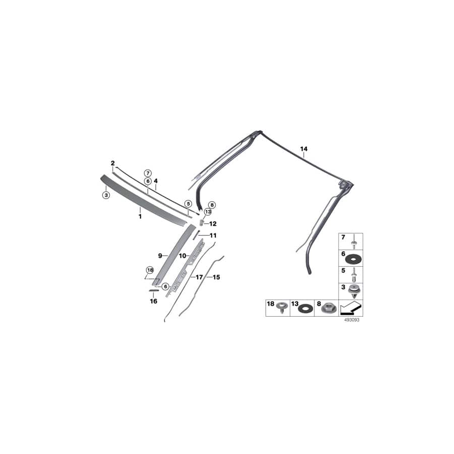 Genuine BMW 51627462428 I15 Support A-Pillar Trim Panel, Right (Inc. i8)
