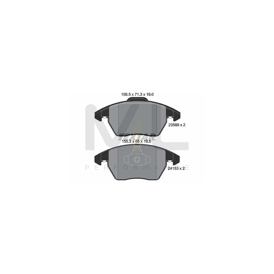 TEXTAR 2358901 Brake pad set not prepared for wear indicator