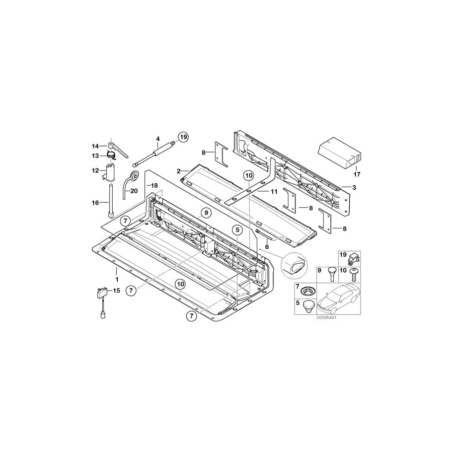 Genuine BMW 54318236839 E46 E64 Handle (Inc. 325Ci, 318Ci & 645Ci)