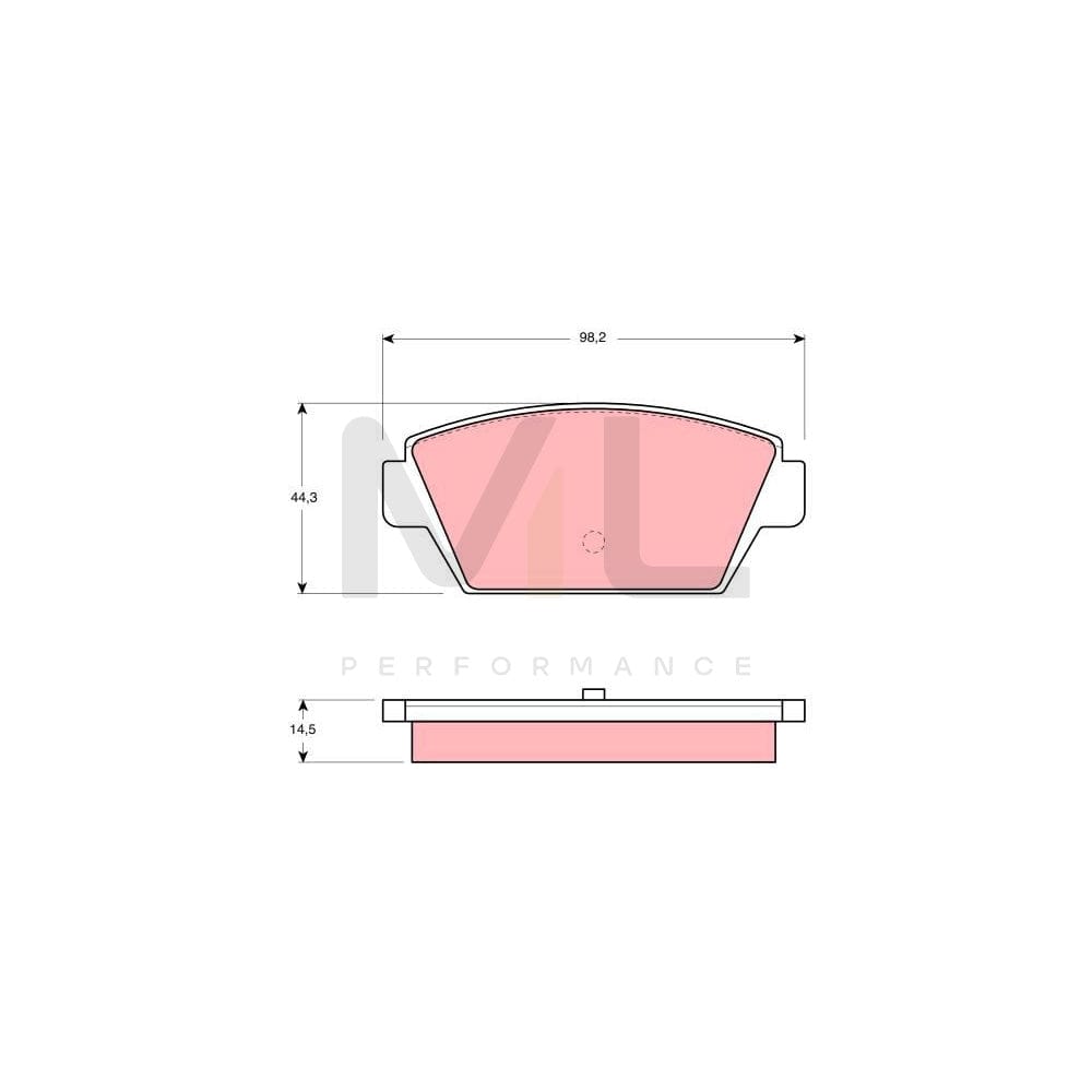 TRW Gdb945 Brake Pad Set Not Prepared For Wear Indicator