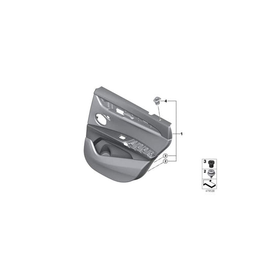 Genuine BMW 51427438114 F48 Door Trim Panel, Rear, Right OYSTER/GRAU (Inc. X1 18dX, X1 16d & X1 25iX)