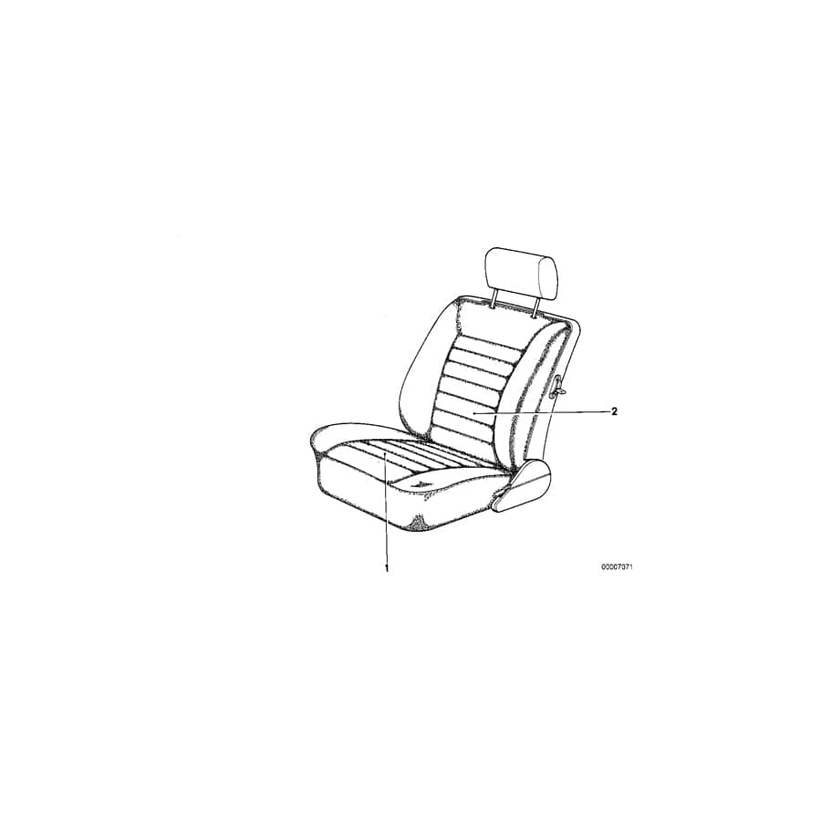 Genuine BMW 52101952113 E24 Seat Cover Leather 0203 SCHWARZ (Inc. M635CSi, 635CSi & 628CSi)