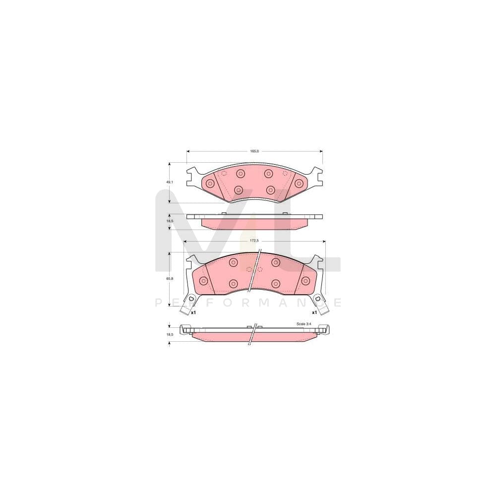 TRW Gdb3123 Brake Pad Set With Acoustic Wear Warning