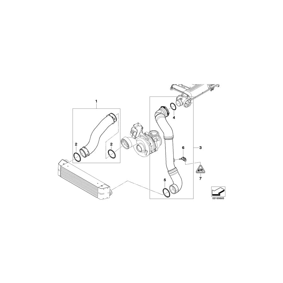 Genuine BMW 11613435259 E83 E83 Charge Air Line (Inc. X3 3.0d)