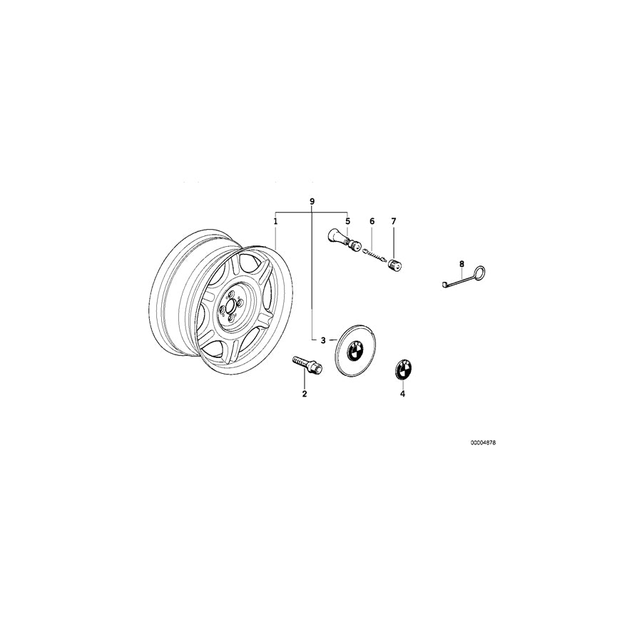 Genuine BMW 36131181081 E36 E46 Bmw Plaque With Adhesive Film D=58mm (Inc. 318d, 518g & 525tds)