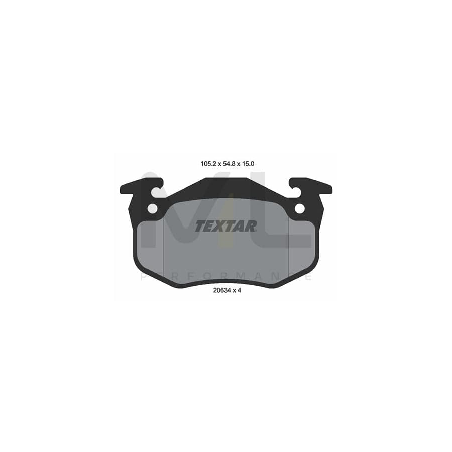 TEXTAR 2063402 Brake pad set for RENAULT TWINGO not prepared for wear indicator