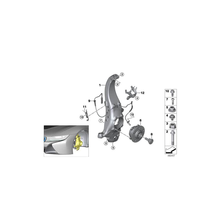 Genuine BMW 34526860138 I15 Bracket For Brake Hose, Front Right (Inc. i8)