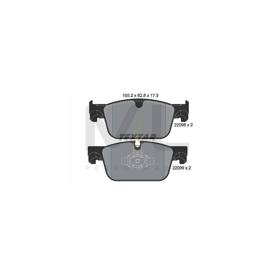 TEXTAR 2209801 Brake pad set not prepared for wear indicator