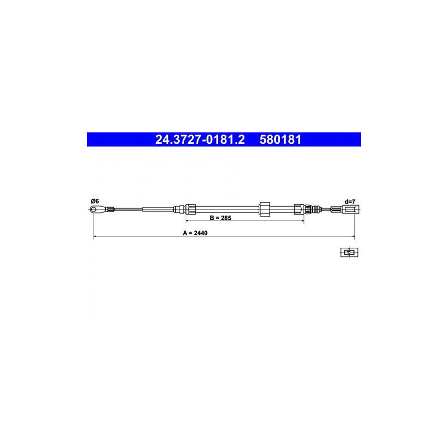 ATE 24.3727-0181.2 Hand Brake Cable