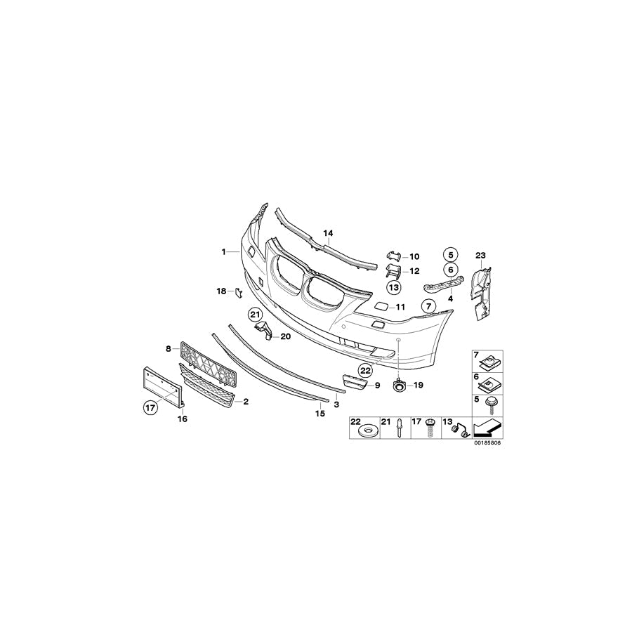 Genuine BMW 51117178100 E60 E61 Cover, Air Duct, Brake Right (Inc. 535xi, 528i & 550i)