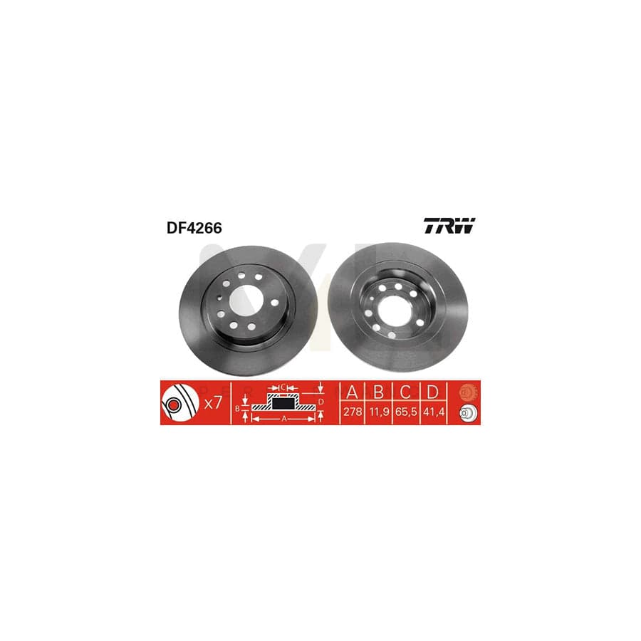 TRW DF4266 Brake Disc Solid, Painted  - 1 piece