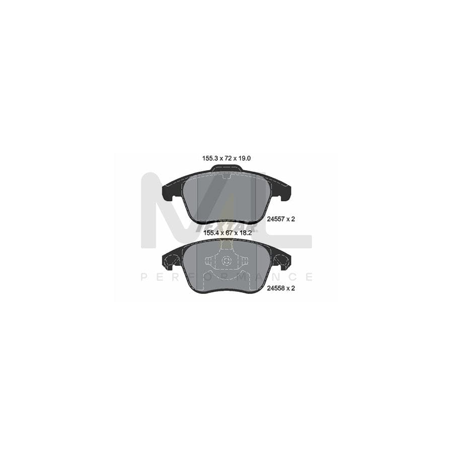 TEXTAR 2455701 Brake pad set not prepared for wear indicator