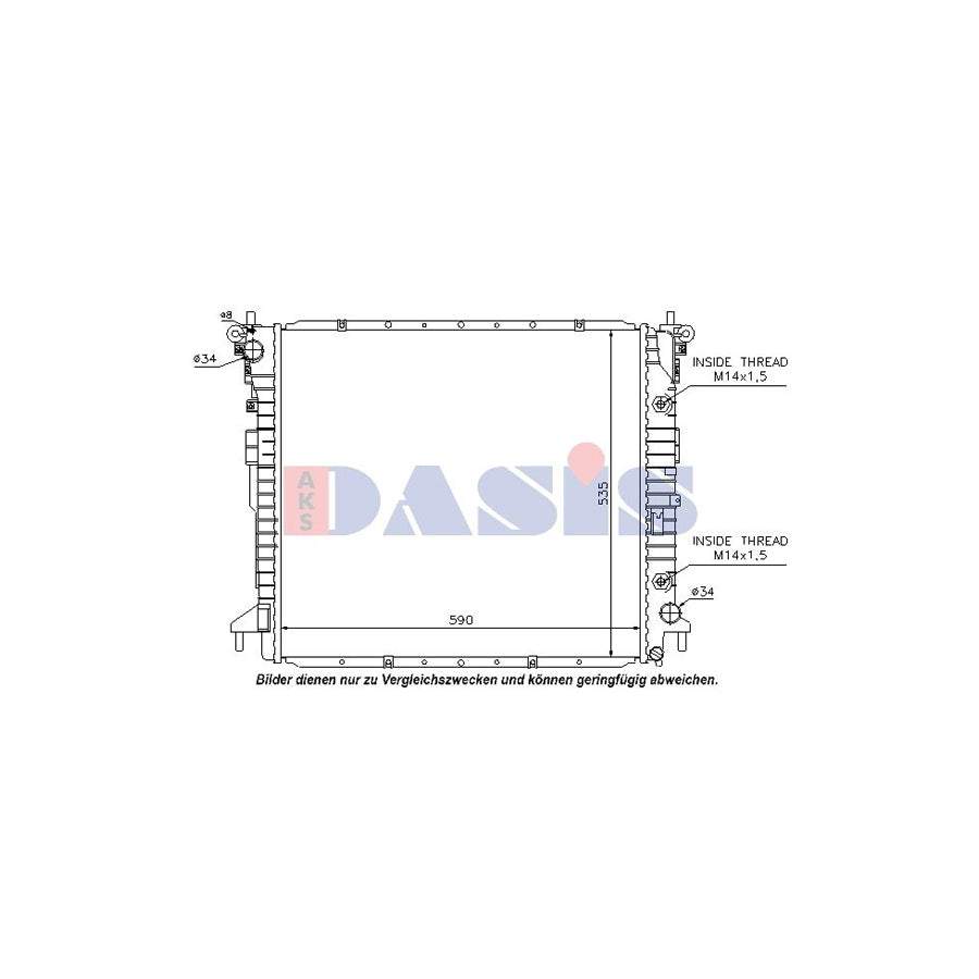 AKS Dasis 510089N Engine Radiator for Ssangyong Rodius I