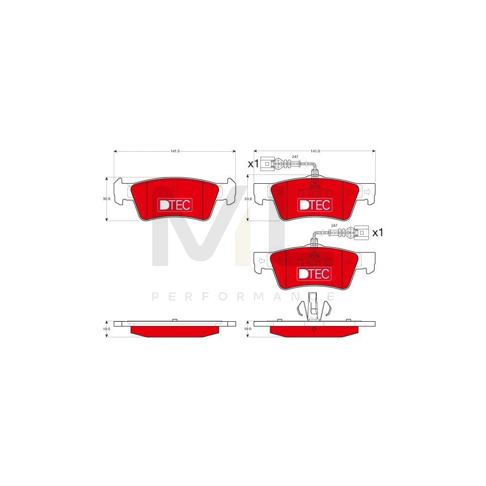 TRW Dtec Cotec Gdb1672Dte Brake Pad Set For Vw Touareg I (7La, 7L6, 7L7) Incl. Wear Warning Contact