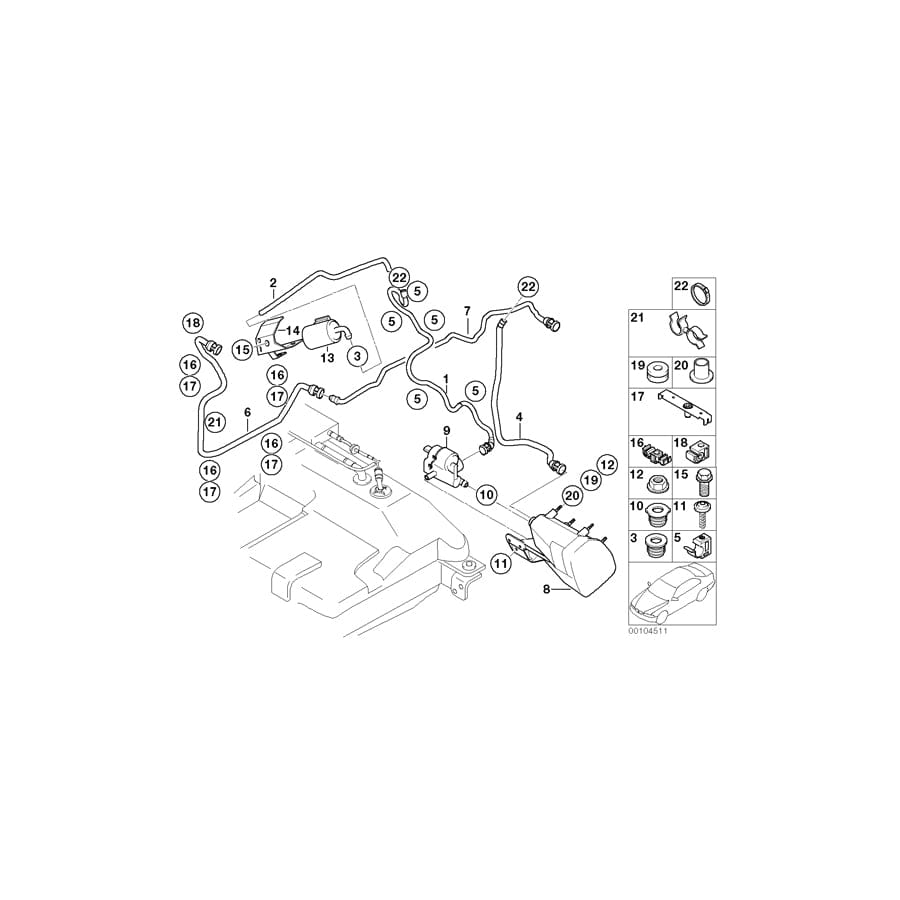 Genuine BMW 16131184577 E52 Scavenging Line Rear (Inc. ALPINA V8 & Z8)