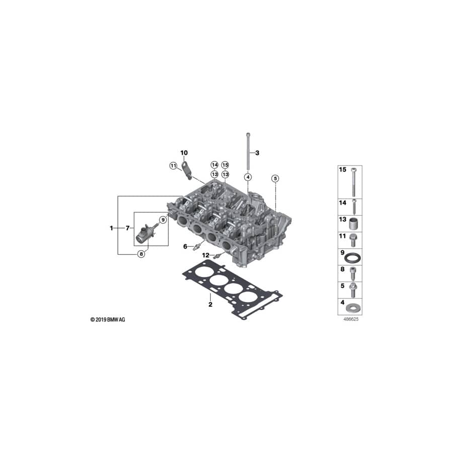 Genuine BMW 11127934597 G32 F45 G12 Cylinder Head Gasket 1,10mm (+0,3) (Inc. X1 20iX, Cooper S & X4 30iX)