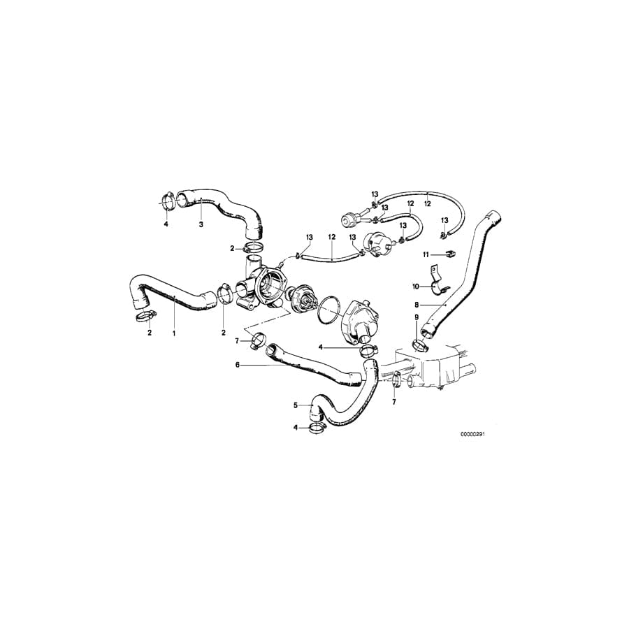 Genuine BMW 11531268032 E21 Water Hose (Inc. 320 & 323i)