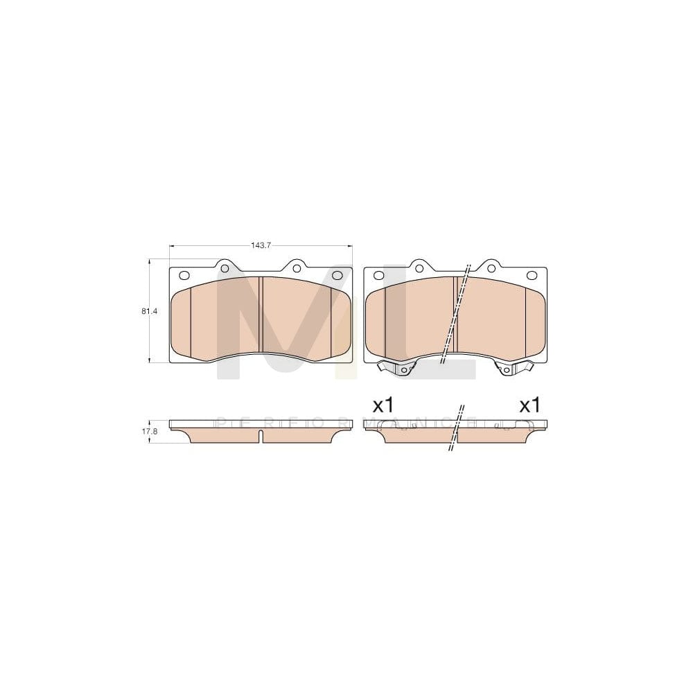 TRW Gdb3560 Brake Pad Set For Nissan Patrol Vi (Y62) With Acoustic Wear Warning