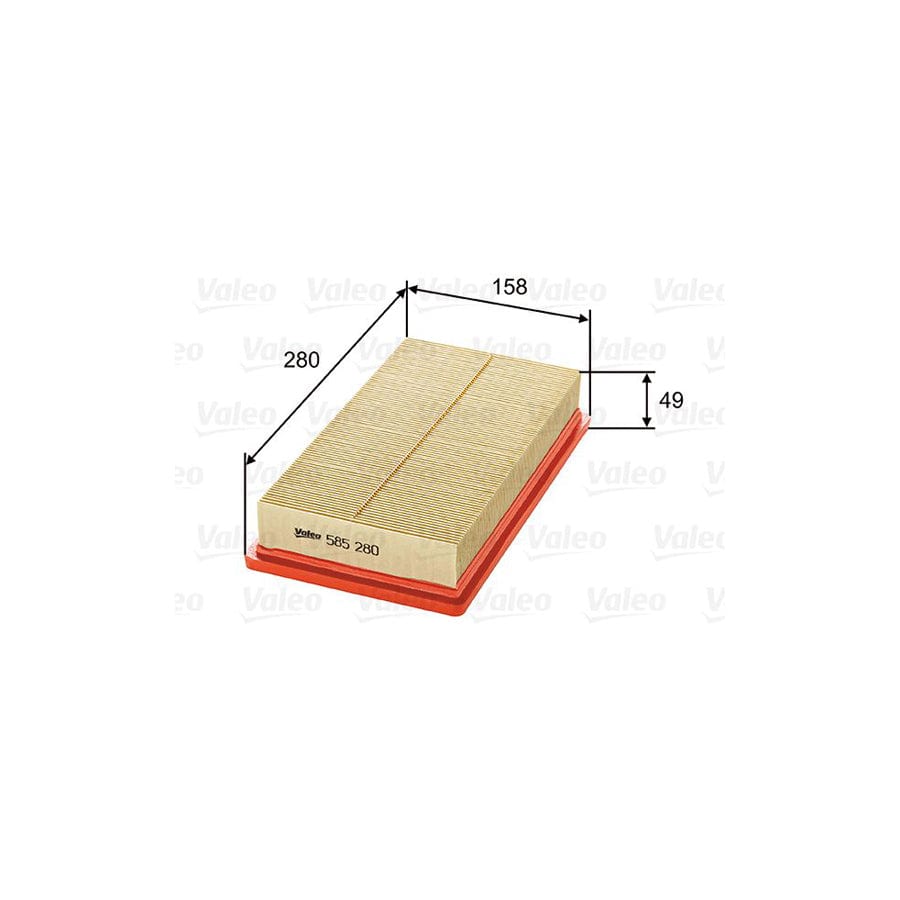 Valeo 585280 Air Filter For Fiat Stilo
