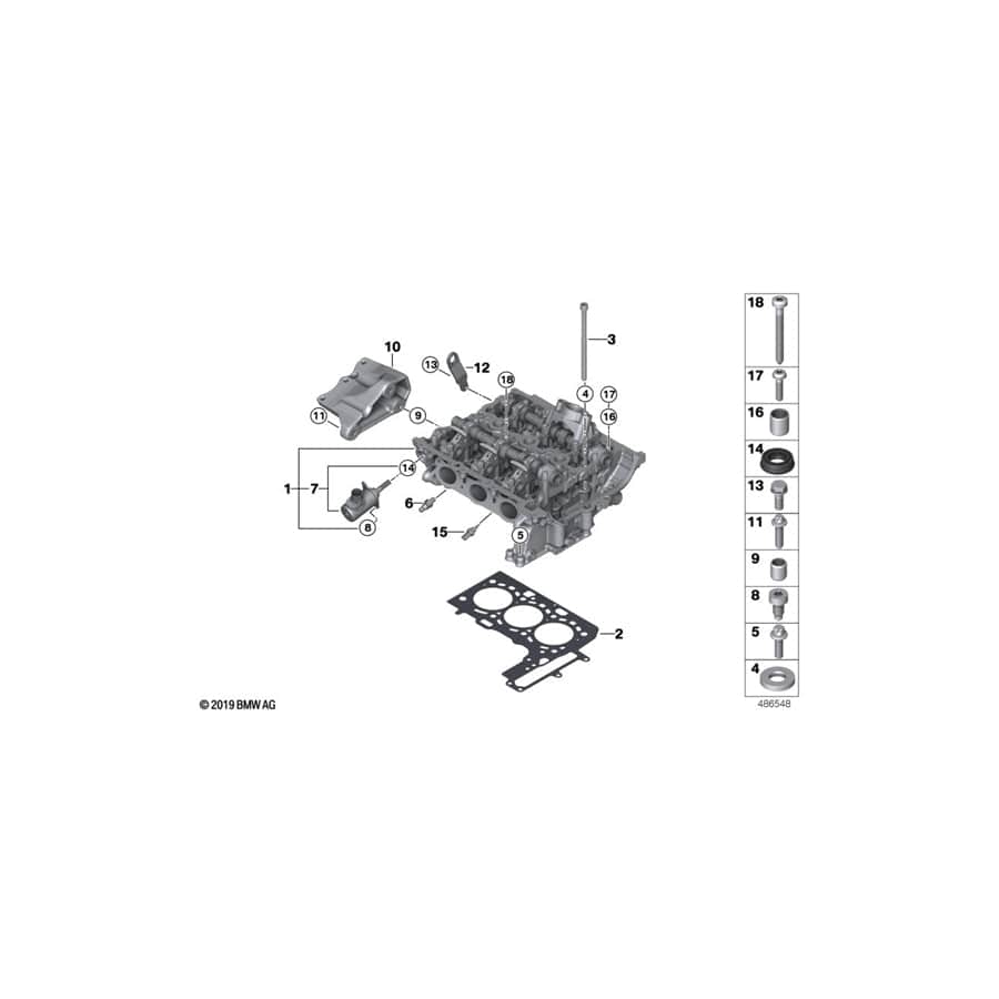 Genuine BMW 11127934599 F55 F48 Cylinder Head Gasket 1,00mm (+0,3) (Inc. Cooper ALL4, 218i & X2 18i)