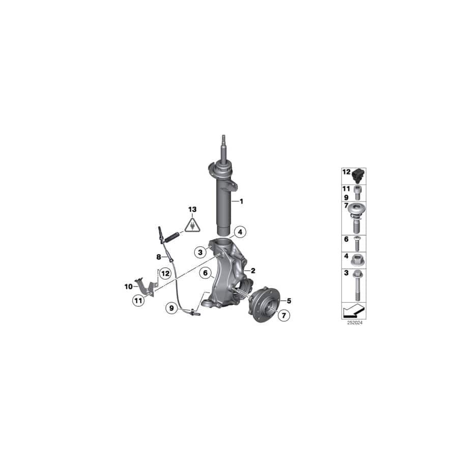 Genuine BMW 34526850721 E84 Bracket For Pulse Generator, Left (Inc. X1 18dX, X1 20dX & X1 25iX)