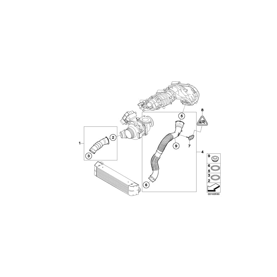 Genuine BMW 11613421960 E83 Charge Air Line (Inc. X3 1.8d & X3 2.0d)