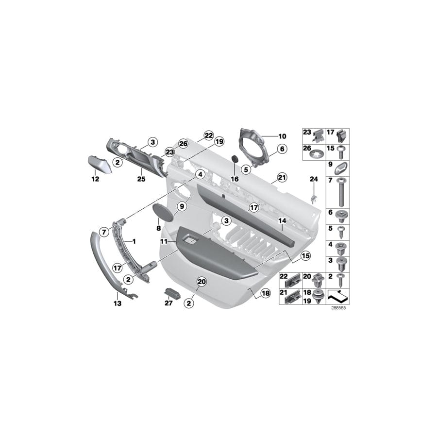 Genuine BMW 51417258793 F25 F26 Armrest, Left BEIGE (Inc. X3 &  X4 28iX)