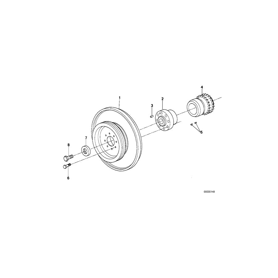Genuine BMW 11231710301 E32 E31 Hub (Inc. 850CSi, 750iL & 850Ci)