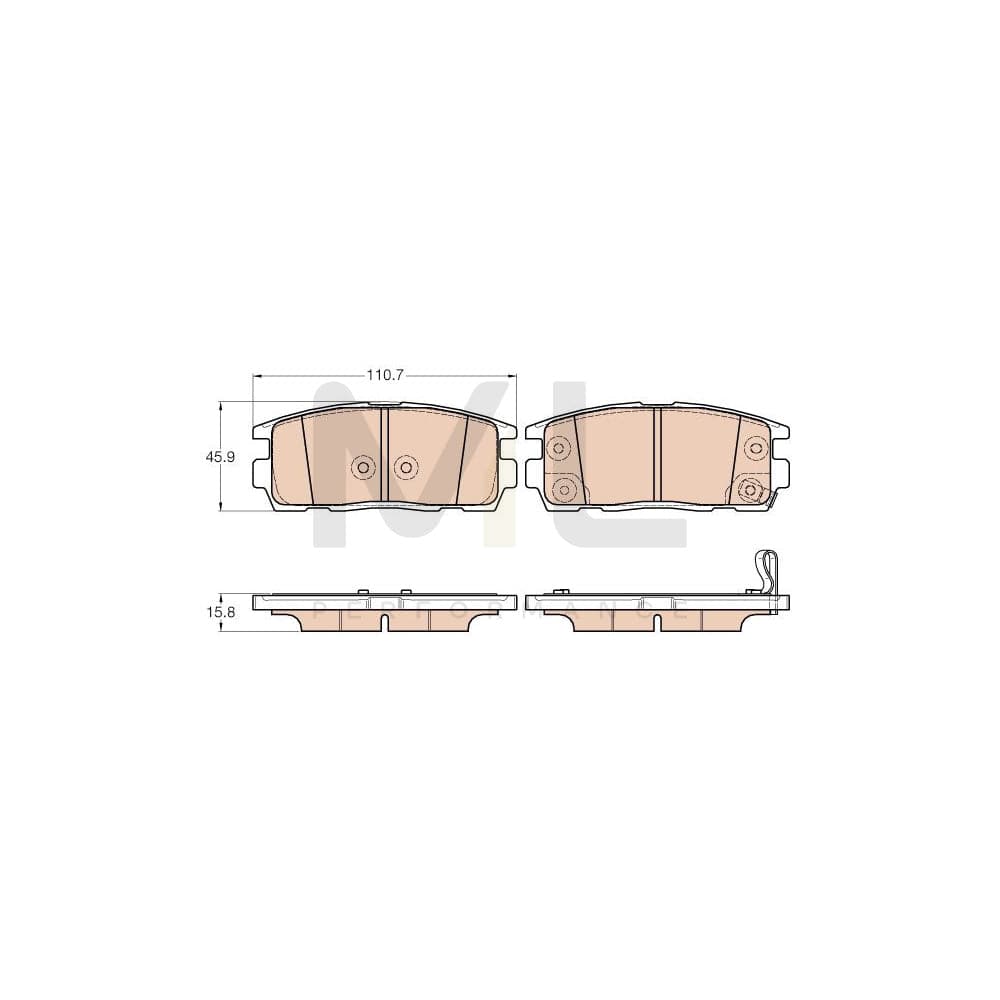 TRW Gdb3566 Brake Pad Set With Acoustic Wear Warning, With Accessories