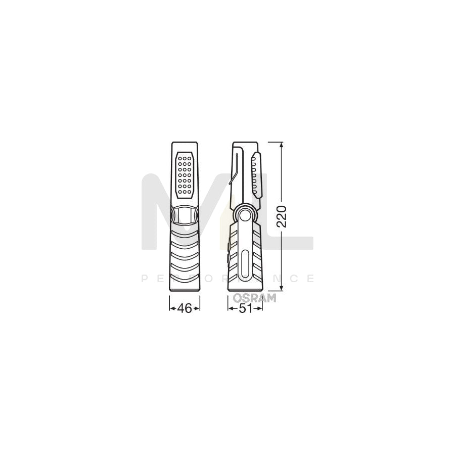 OSRAM LEDinspect FOLDABLE 80 LEDIL201 Inspection lamp LED 4,5V with charger with rechargeable battery