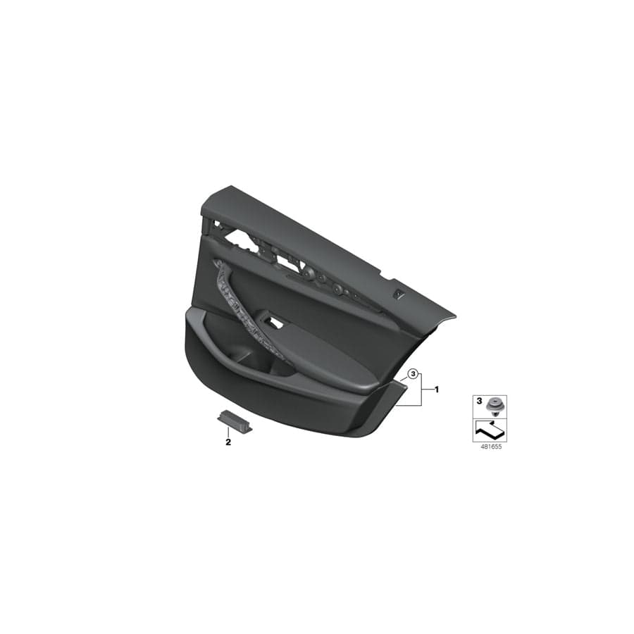 Genuine BMW 51427477200 G30 G31 Door Trim Panel, Rear, Right ELFENBEINWEISS (Inc. 530eX, 520i 1.6 & 530dX)