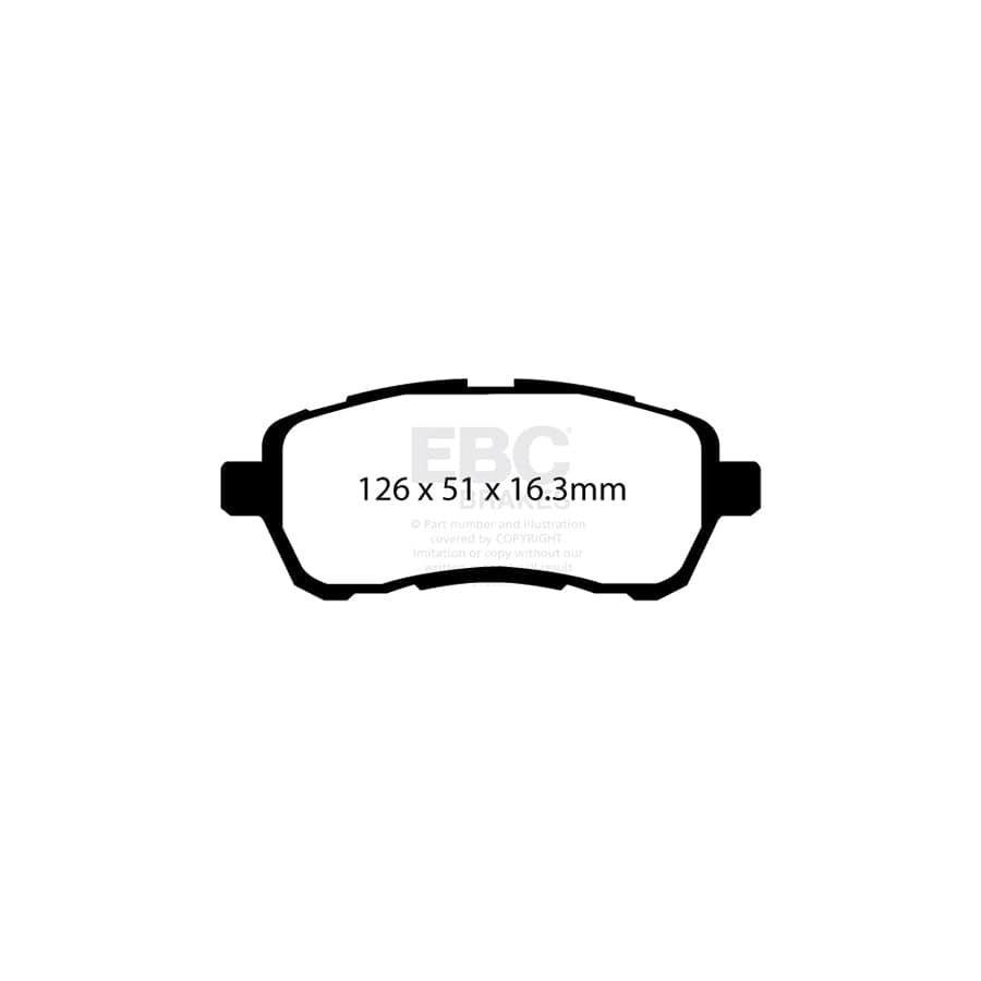 EBC PD03KF1421 Mazda 2 Yellowstuff Front Brake Pad & Plain Disc Kit 2 | ML Performance UK Car Parts