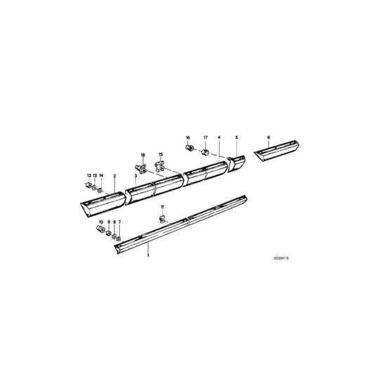 Genuine BMW 51131885284 E23 Moulding Door Front Right (Inc. 735i, 728i & 733i)