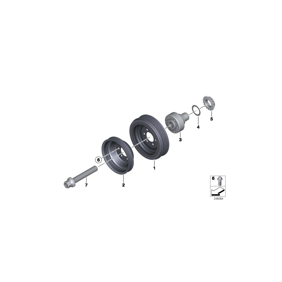 Genuine BMW 11237597424 E84 Pulley (Inc. X1 20iX & X1 28iX)