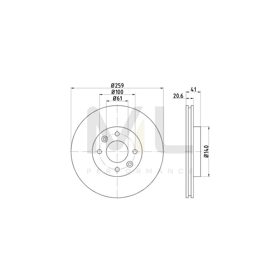 TEXTAR 92054900 Brake Disc Internally Vented, without wheel hub, without wheel studs  - 1 piece