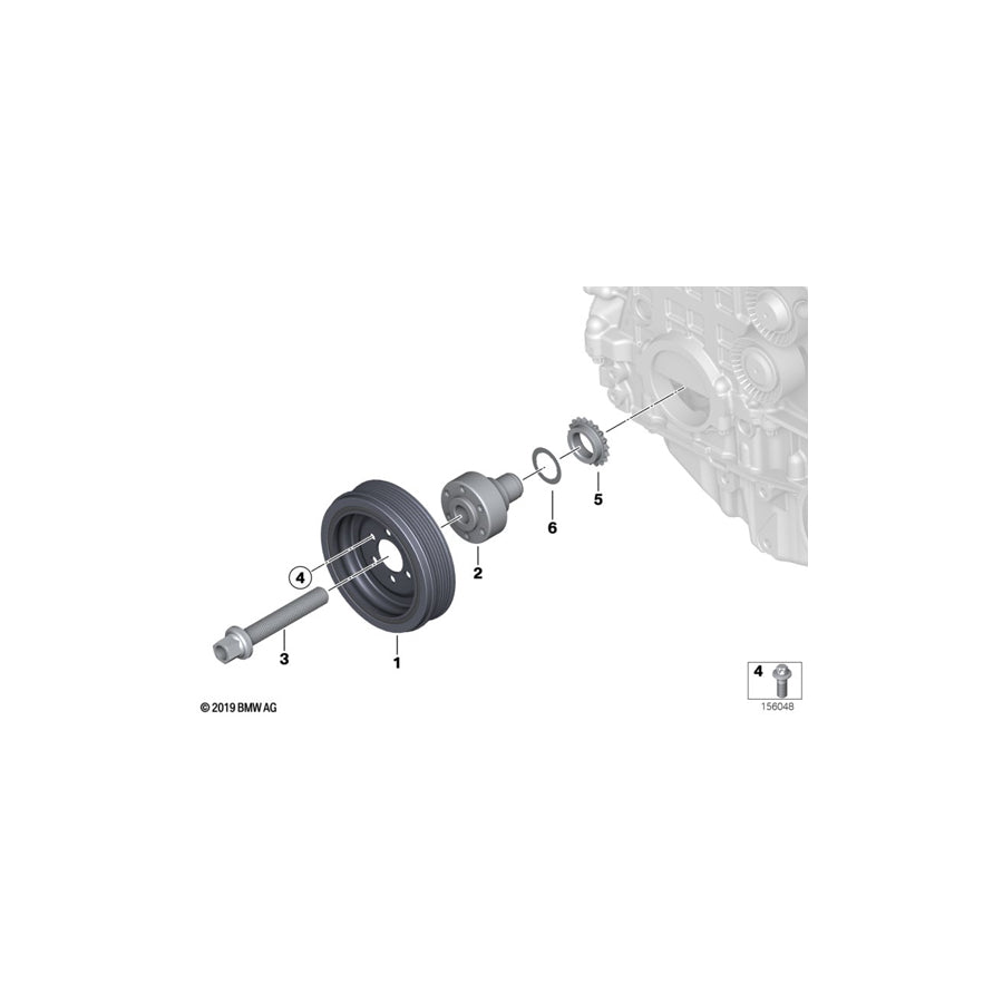 Genuine BMW 11237562509 E92 E90 E83 Vibration Damper (Inc. 530xi, X3 3.0si & X3 3.0i)